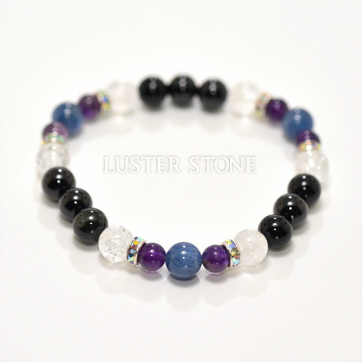 パワーストーン 天然石 ブレスレット メンズ カイヤナイト アメジスト オニキス クラッククォーツ プレゼント 開運 ギフト レディース 誕生石 2月