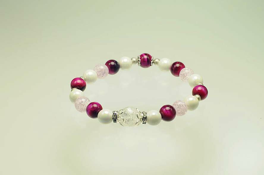 パワーストーン 天然石 ブレスレット レディース 北投石 ピンクタイガーアイ クラッククォーツ クラックピンククォーツ プレゼント 開運 ギフト