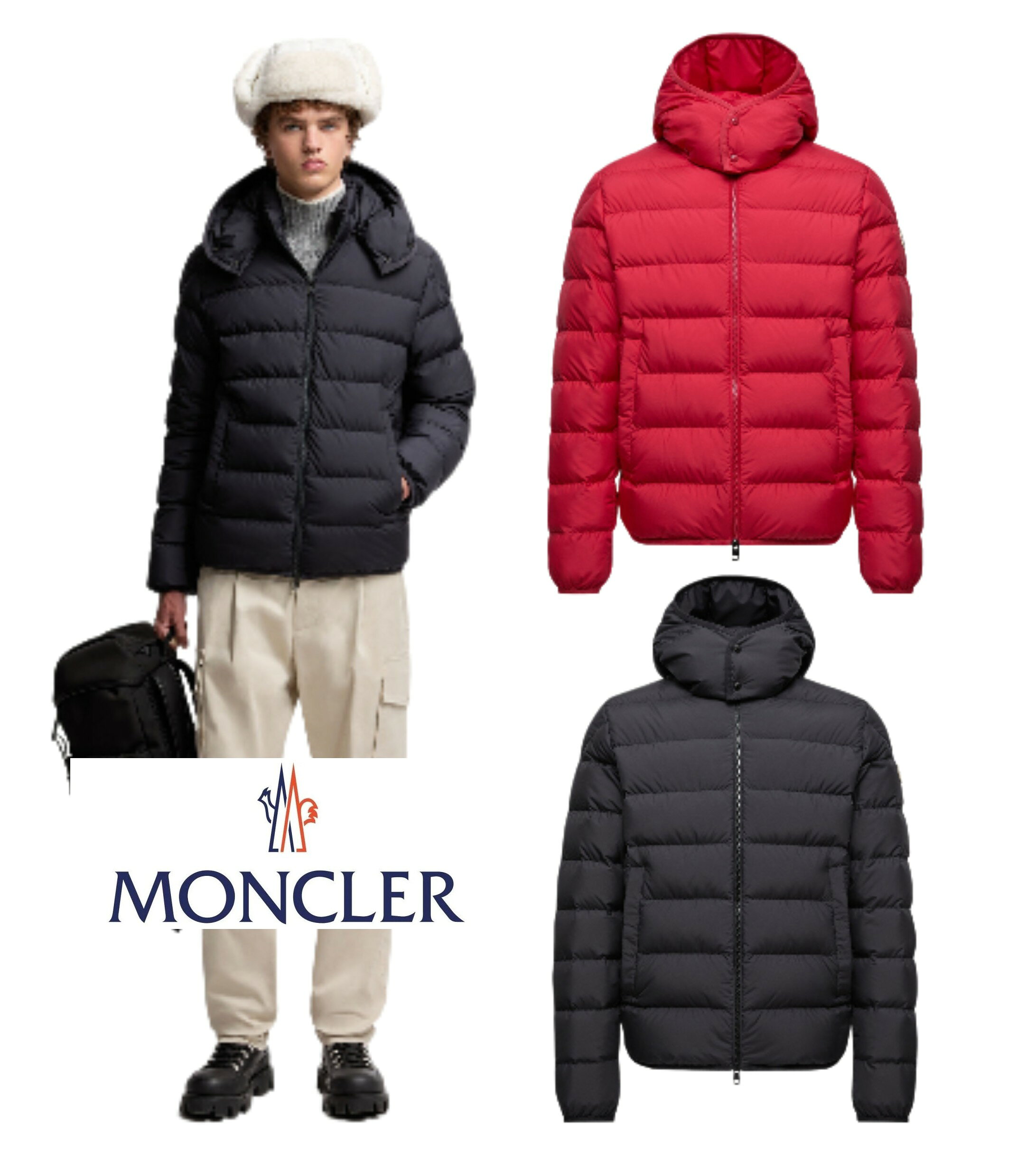 メンズ ダウンジャケット MONCLER モンクレール Montbrocq Hooded Short Down Jacket