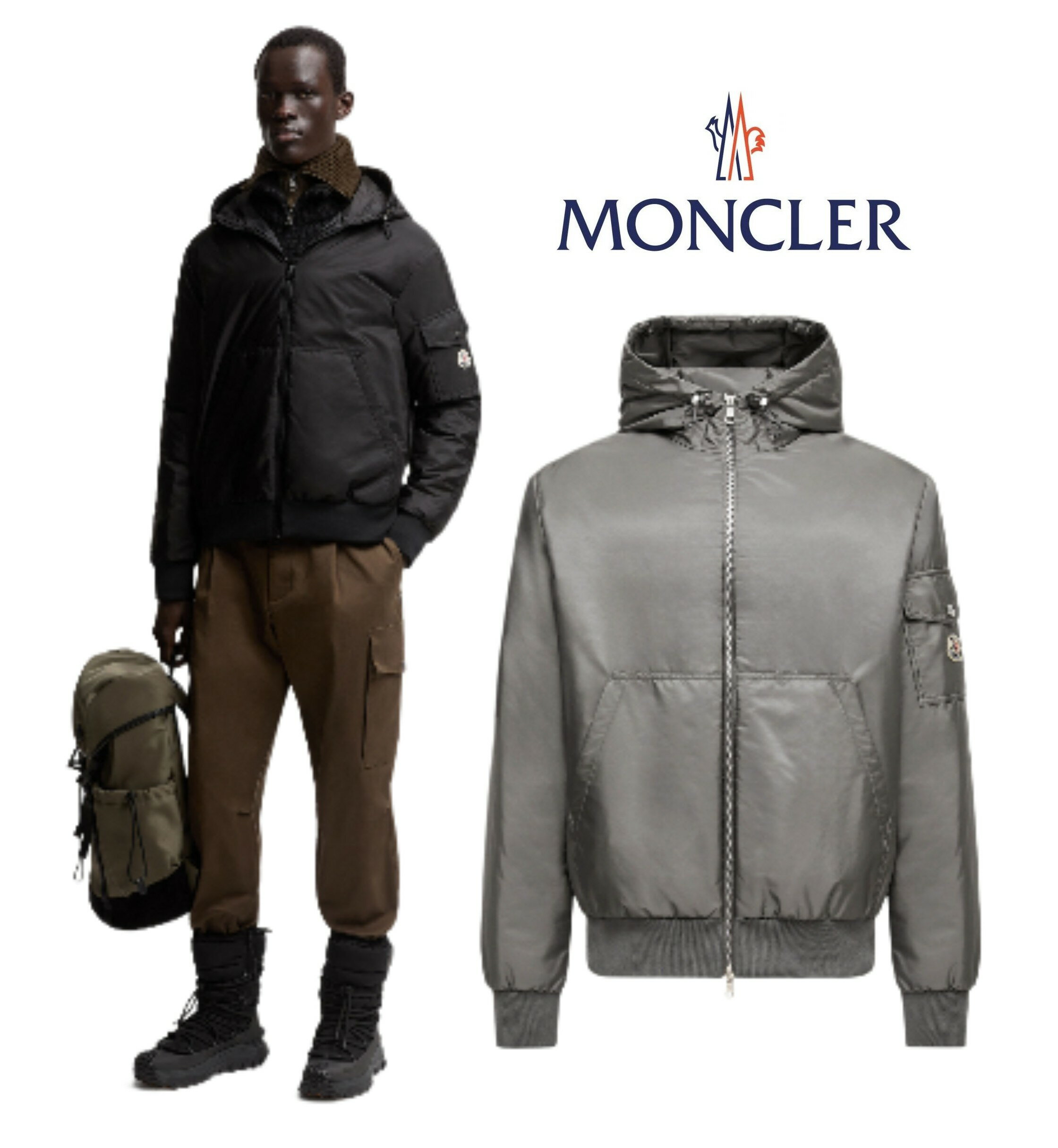 メンズ ダウンジャケット MONCLER モンクレール Poiliot Hooded Short Down Jacket