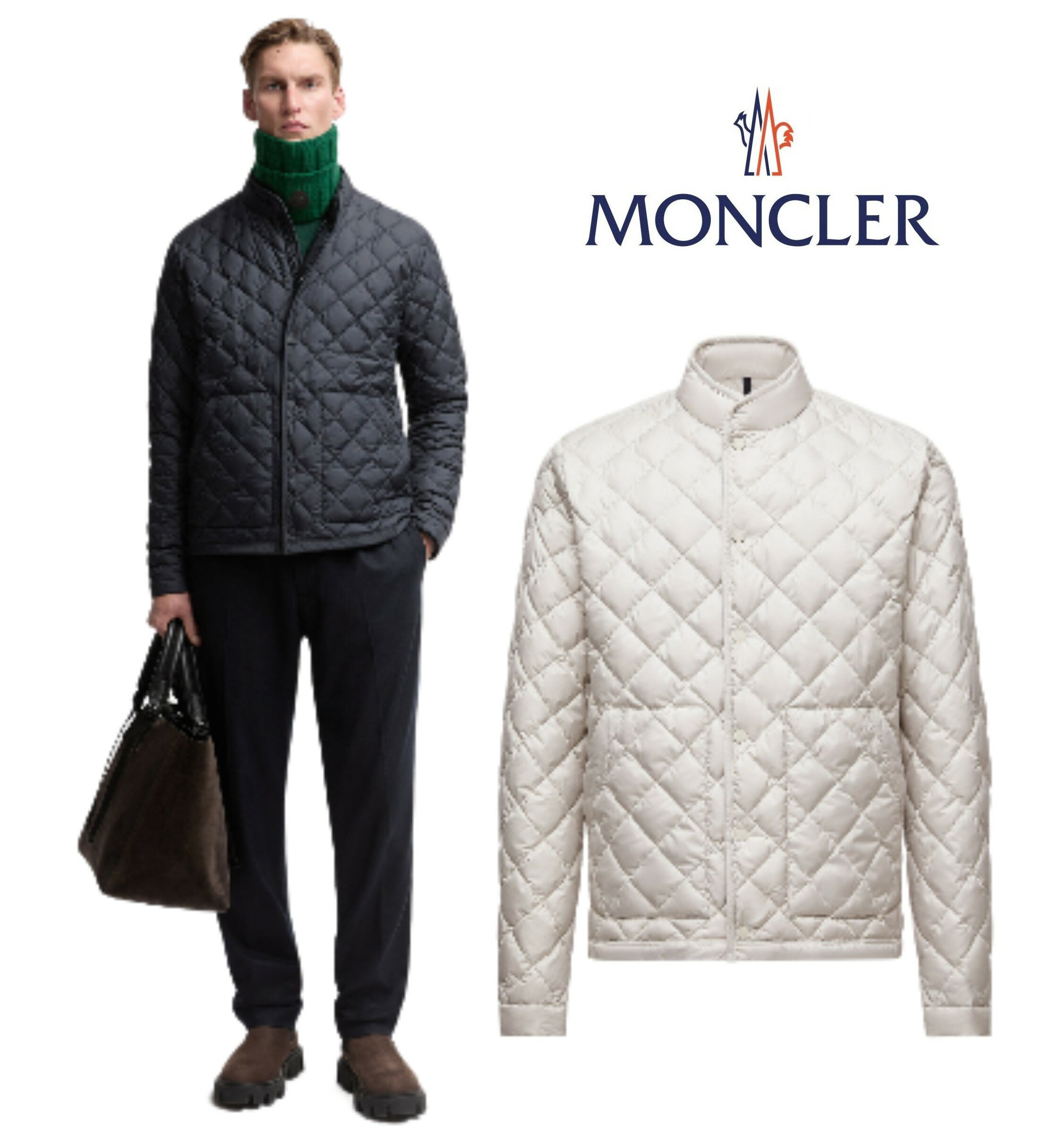メンズ ダウンジャケット MONCLER モンクレール Oise Diamond-Quilted Short Down ...