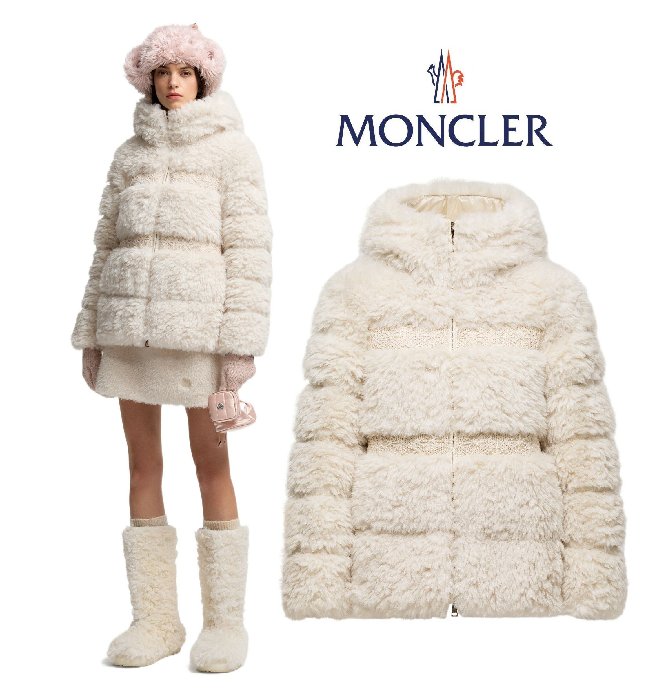 レディース ダウンジャケット MONCLER モンクレール Verie Teddy Hooded Short Down Jacket(4)