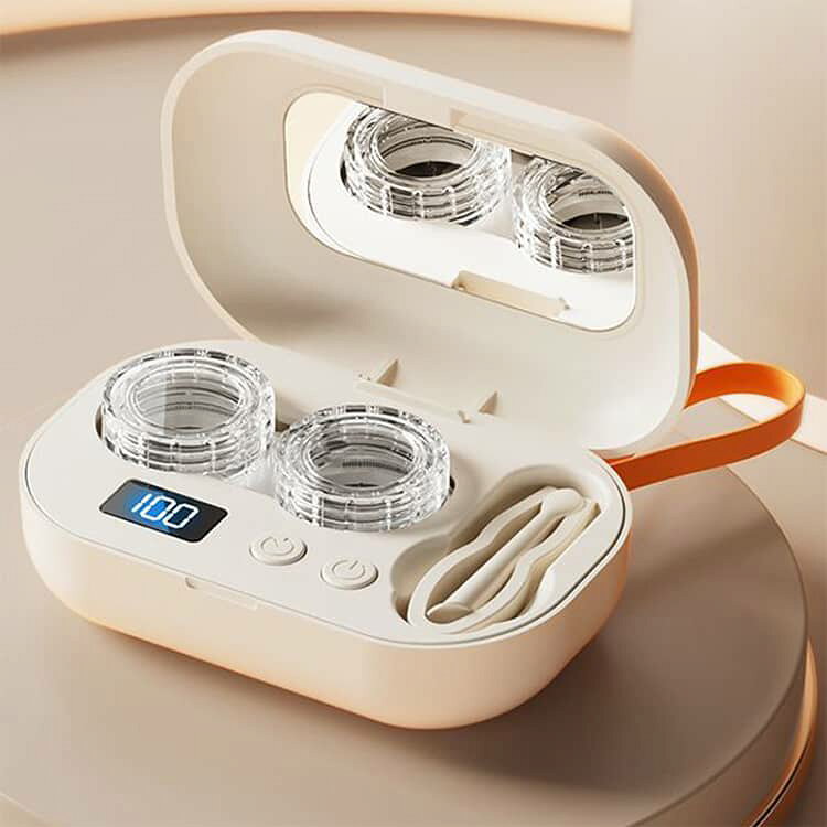 ハードレンズ 充電式 コンタクトレンズ カラコン ミラー付き 超音波洗浄機 UV除菌 コンタクト洗浄機 洗浄ケース 洗浄器 超音波 クリーナー 自動 小型 コンパクト 軽量 レンズ洗浄機 コンタクト洗浄機 コンタクト - 3