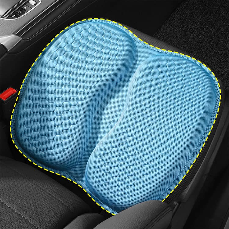 腰痛対策 車シートクッション 車用クッション ハニカム構造 通気性 オフィス 折りたたみ 衝撃吸収 涼しい クールクッション 大判 持ち運び便利 椅子用 ジェルクッション 滑り止め 座布団 暑さ対策 [3]
