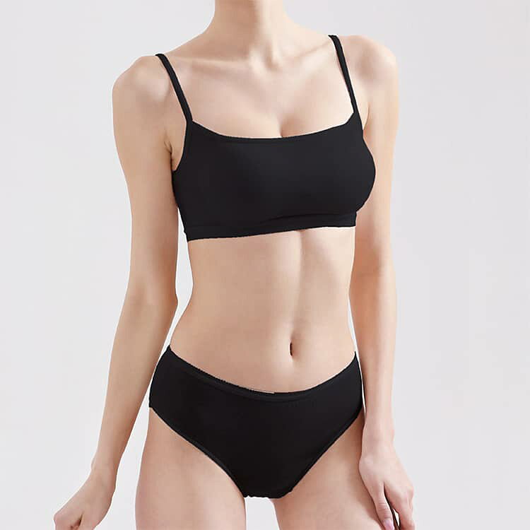個包装 使い捨てブラジャー 使い捨てパンツ ノンワイヤー 2セット 女性 2セット セット 使い捨て 上下 ブラショーツ レディース インナーウエア ボクサーショーツ 海外旅行 使い捨てショーツ 旅行 下着 出張 介護 快適 軽量 大きいサイズ 下着 (3)