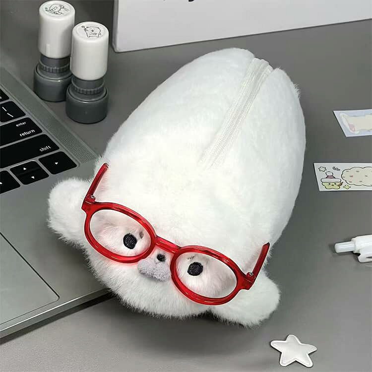 ぬいぐるみ キャラポーチ ペンケース もふもふ 筆入れ 立体 文具入れ 丸っこい 面白い 動物デザイン 立体感 小学生 ペンケース 可愛い 収納ケース アザラシ 中学生 高校生学生 文具 収納 かわいい プレゼント lutella-10008572 ルテラ サンプル画像2