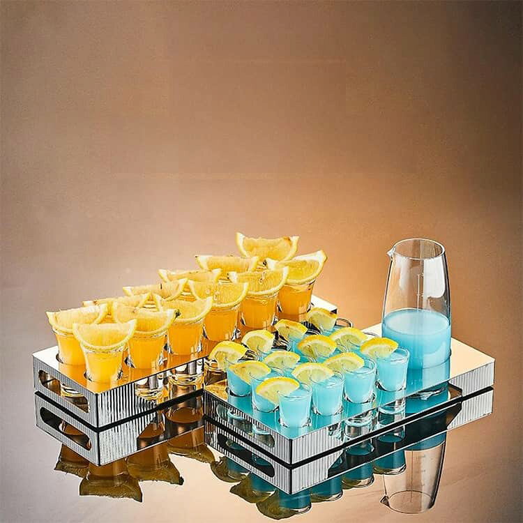 ルテラのショット ラック 24個入 ショット 用 ステンレス 12個入 レストラン 21個入 グラス 25個入 18個入 バー 家族の集まり テキーラ ウォッカ ウィスキー ワイン ソジュ パーティー 6個入 Shots Holder｜アングル2