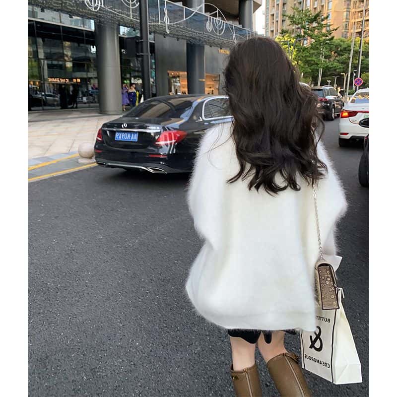 Rakuten - ニットカーディガン ふわふわ カーディガン 暖かい アウター モコモコ コート レディース 秋冬 冬服 羽織 ニット きれいめ