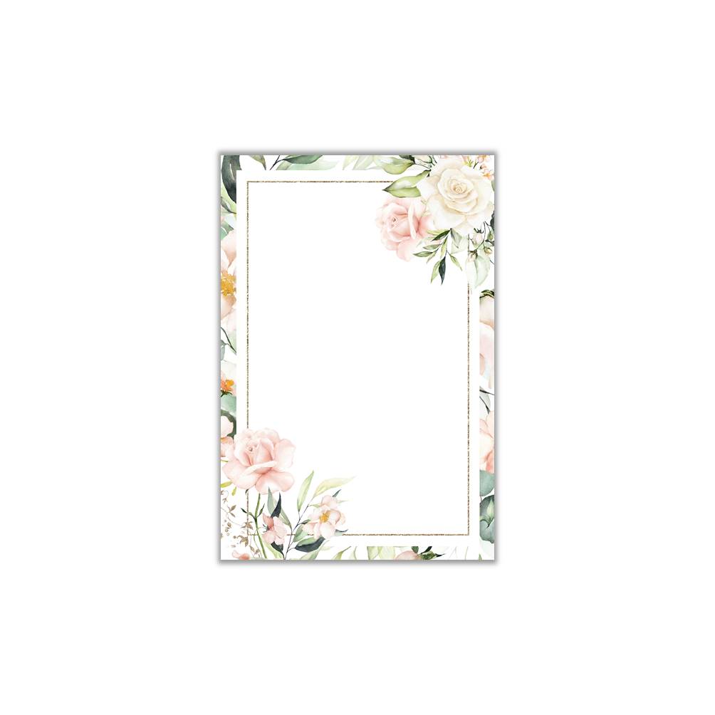 ハガキサイズカード 《rose frame》50枚入り幅10cm×高さ14.8cmかわいい おしゃれ はがき ハガキ ポストカードミニカード ギフトカード グリ...