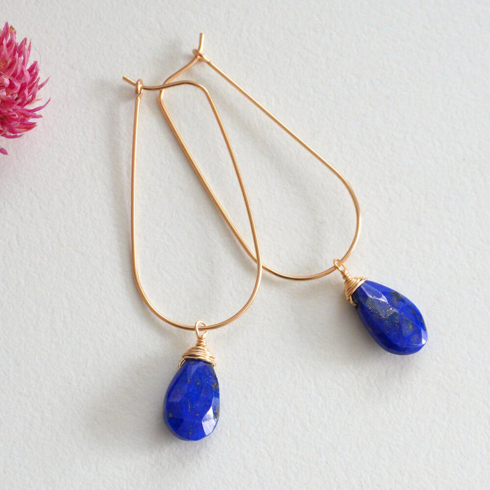 ラピスラズリピアス金属アレルギーフ...