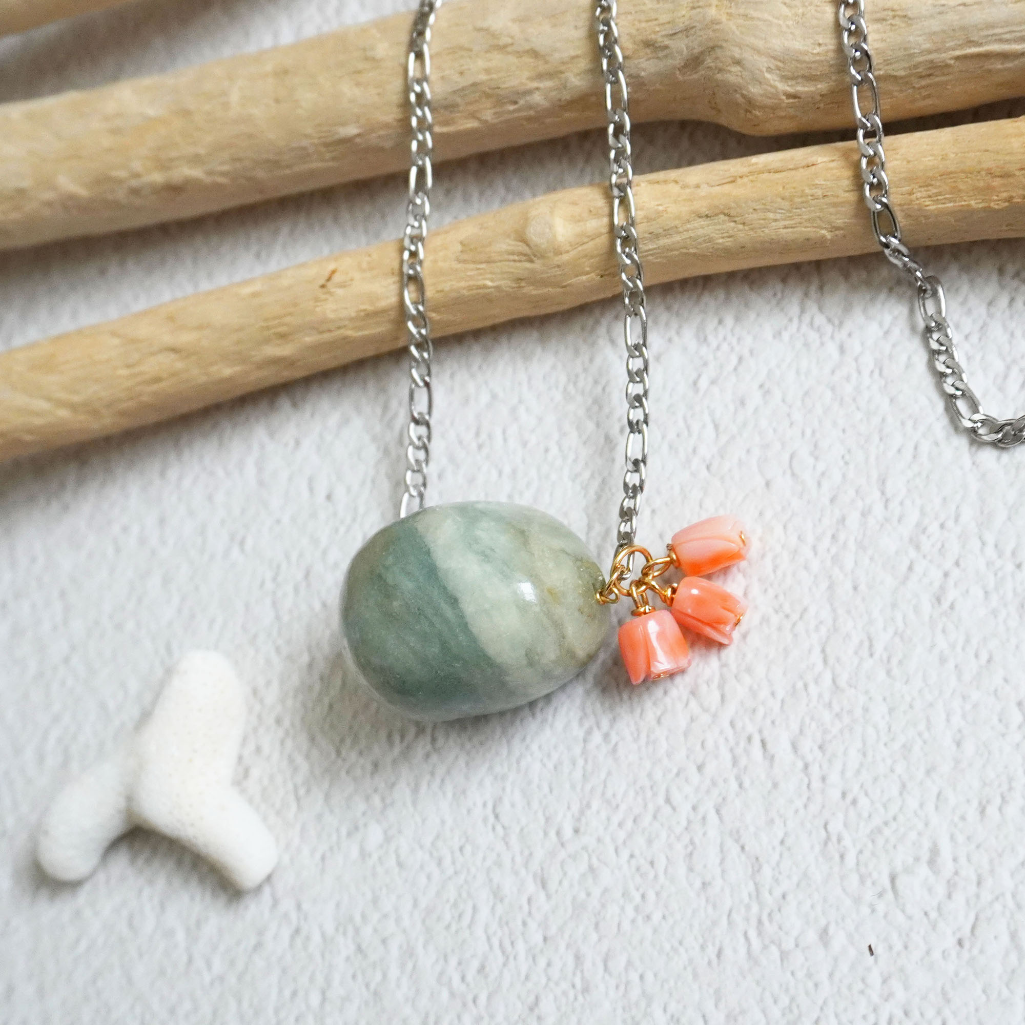 Rakuten - アクアマリン ネックレス 大粒 ロングネックレス 超ロング 大ぶり ボリューム 3月 誕生石