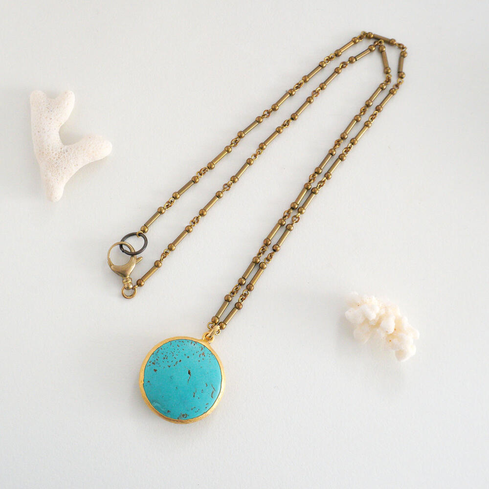 ターコイズネックレス大粒ヴィンテー...