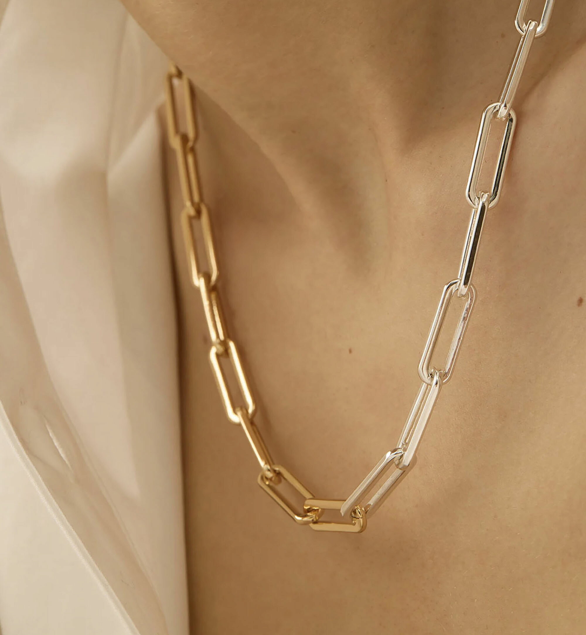 Rakuten - JENNY BIRD ジェニーバード Andi Slim Chain ネックレス TWO TONE ゴールド＆シルバー クリップチェーン