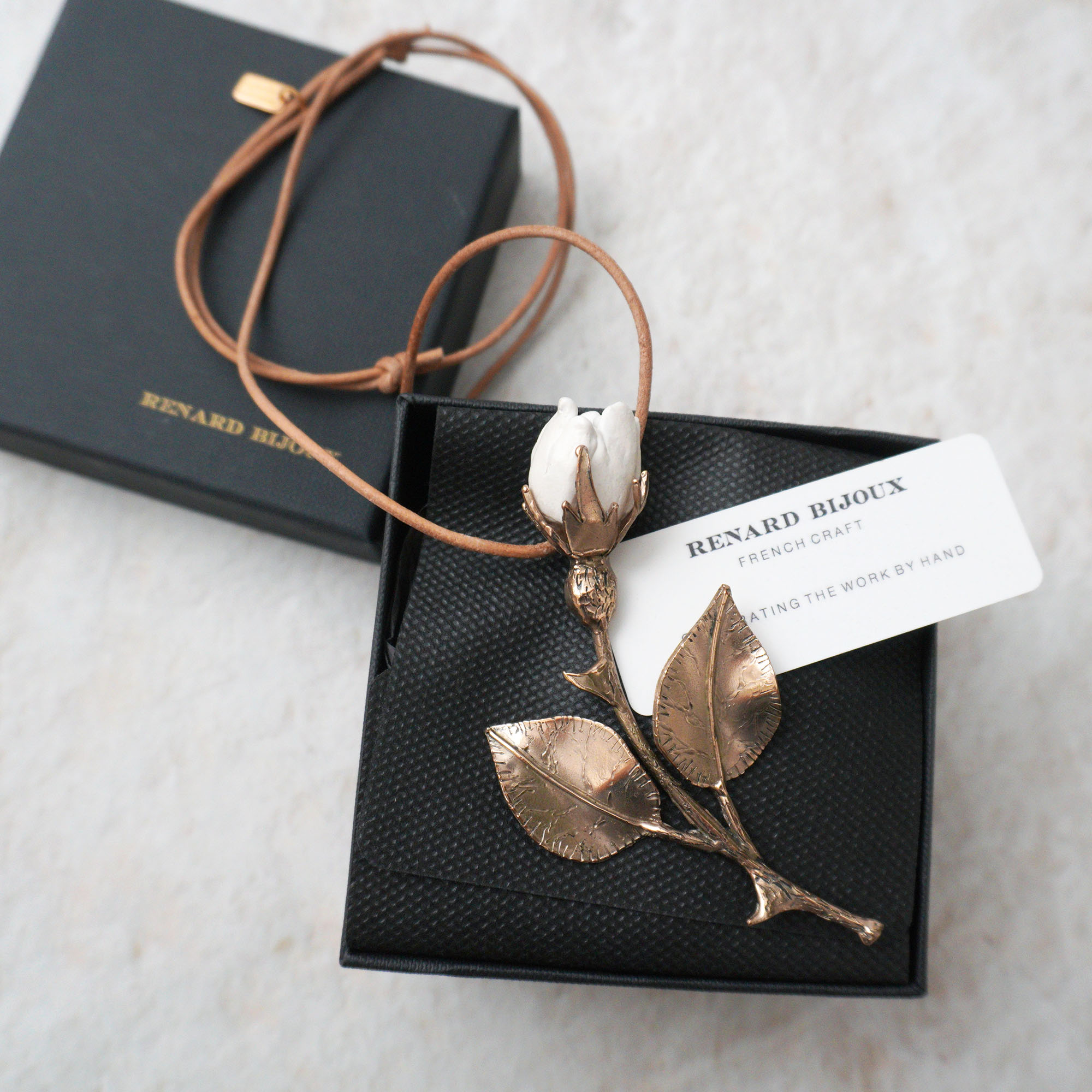 Rakuten - RENARD BIJOUX レナードビジュー ローズ ネックレス バラ 薔薇 ROSE 花 フラワー ホワイト フランス アクセサリー プレゼント