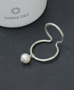 SASKIA DIEZ TXLAfBc C[Jt Vo[ WIRE BOLD PEARL EARCUFF DOUBLE