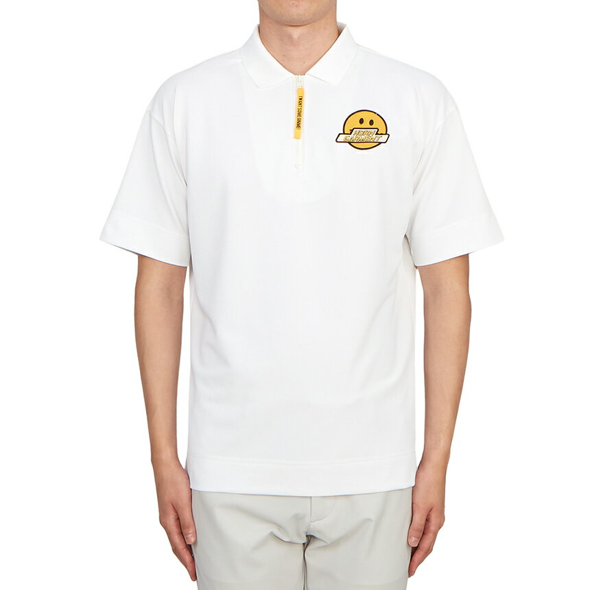 【3%オフクーポン配布中】【着後レビューで1000円OFFクーポン特典】 HORN GARMENT ホーンガーメント ゴルフ ウォント サム メンズ ポロ 半袖Tシャツ ルーズフィット HVM 3A AP05 WHITE