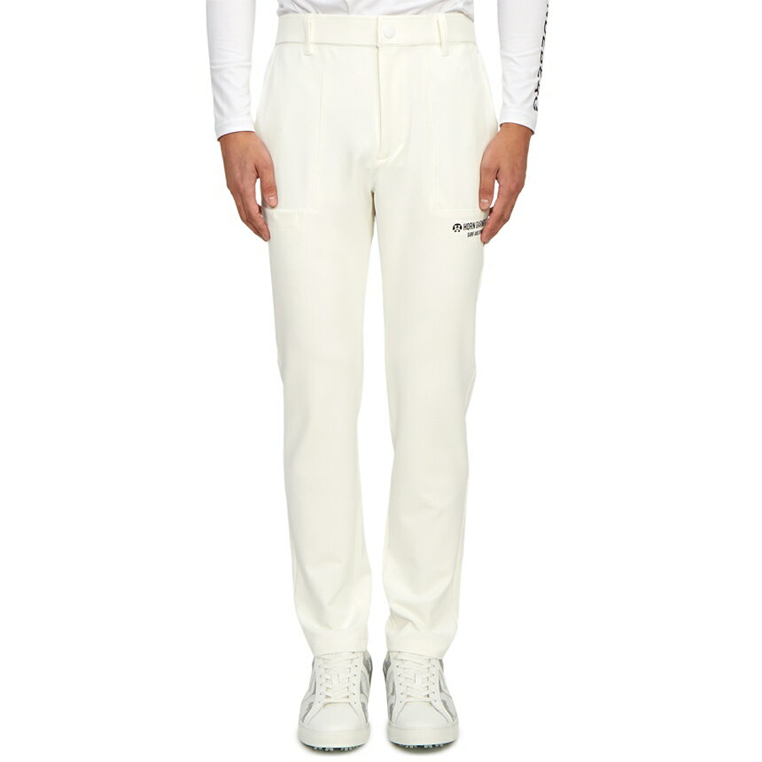 【3%オフクーポン配布中】【着後レビューで1000円OFFクーポン特典】 HORN GARMENT ホーンガーメント ゴルフ S&Sメンズパンツ HCM 3A AT04 WHITE