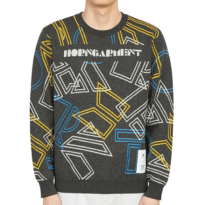 【3%オフクーポン配布中】【着後レビューで1000円OFFクーポン特典】 HORN GARMENT ホーンガーメント メンズ ゴルフニット HCM 2C AB05 BLACK