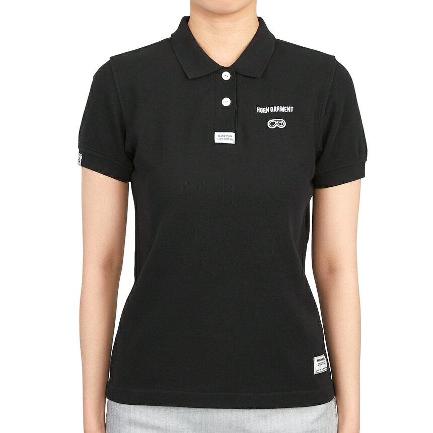 【3%オフクーポン配布中】【着後レビューで1000円OFFクーポン特典】HORN GARMENT ホーンガーメント レディース ゴルフ半袖Tシャツ HCW 2A AP01 BLACK
