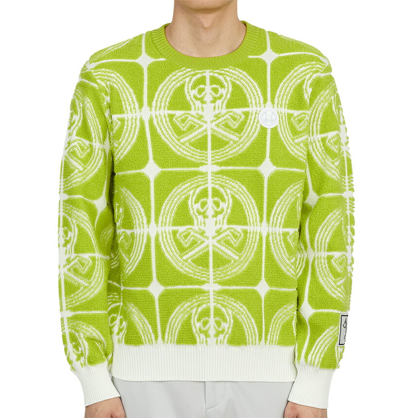 【3%オフクーポン配布中】【着後レビューで1000円OFFクーポン特典】 MARK & LONA マークアンドロナ メンズ ゴルフニット MLM 2D AB06 LIME