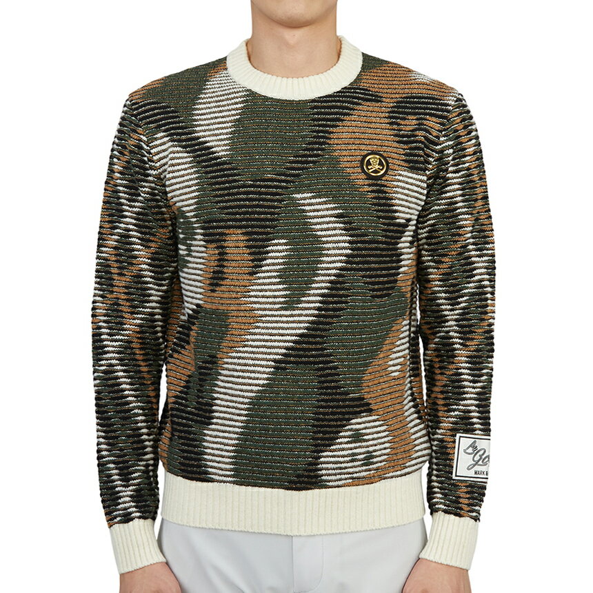 【3%オフクーポン配布中】【着後レビューで1000円OFFクーポン特典】 MARK & LONA マークアンドロナ メンズ ゴルフニット MLM 2C AB04 BEIGE