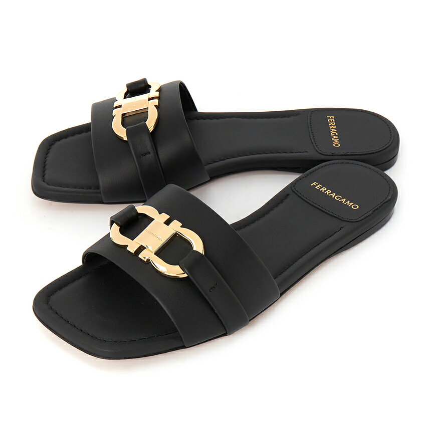 【着後レビューで1000円OFFクーポン特典】 FERRAGAMO フェラガモ レディース サンダル LEAH NERO 0769636