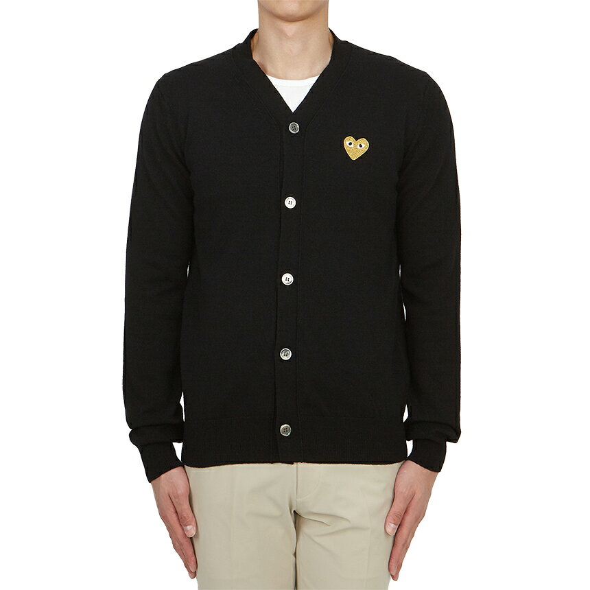 乐天商城 - 【3%オフクーポン配布中】 COMME DES GARCONS コムデギャルソン ゴールドハートワッペン メンズ ウール カーディガン AZ N050 051 1