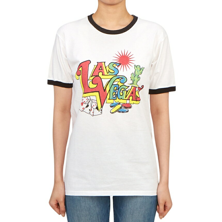 【3%オフクーポン配布中】WILD DONKEY ワイルド ドンキー レディース 半袖Tシャツ T LAS VEGAS WHITE BLACK W