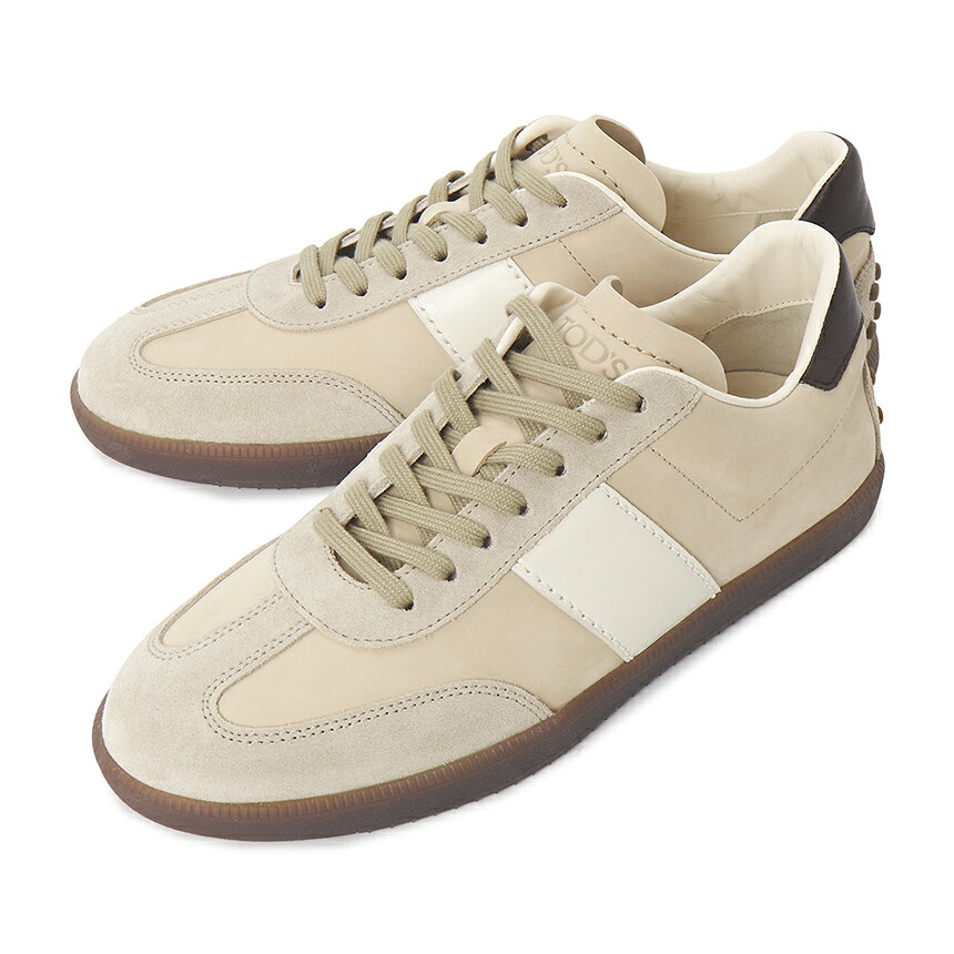 TODS トッズ 2026SS トッズ スニーカー 商品説明 2026SS トッズ スニーカー ブランド TODS トッズ 品番 XXM68C0JF50V0SUP14 素材 表地 - 牛革,スウェード, 裏地 - 牛革,スウェード カラ― ベージュ サイズ サイズ JPサイズ(CM) 6 25 6.5 25.5 7 26 7.5 26.5 8 27 8.5 27.5 9 28 ヒール 3CM 重さ/ケース入り 742g/1328g(6 Size) 生産国 イタリア 付属品 ハードケース, ダストバッグ, スペアストリング, 商品 備考 ● 提供される実測サイズは、測定方法によっては若干異なる場合がございますので、予めご了承下さい。 ● 革製品の場合、ソフトでナチュラルな革で表面が違ったり、微細なシワやスクラッチがあることがありますが、不良品ではありませんので、ご了承ください。 ●メッキ処理された製品の場合、製品の特性上、使用及び摩擦によりメッキがはがれることがあり、メッキの変色、摩耗の毀損などは修理できない場合がありますので、ご了承ください。 ●当店でご購入された商品は、原則として、「個人輸入」としての取り扱いになり、全て韓国の釜山からお客様のもとへ直送されます。 ●個人輸入される商品は、全てご注文者自身の「個人使用・個人消費（日本に居住する者に寄贈される物で、当該寄贈を受ける者の個人的な使用に供される場合を含みます。）」が前提となります。第三者への譲渡・転売が法令で禁止されるもの（医薬品、医薬部外品、化粧品等を含みますが、これに限られません。）もございますのでご注意下さい。 ●通関時に関税・輸入消費税が課税される可能性があります。課税額はご注文時には確定しておらず、通関時に確定しますので、商品の受け取り時に着払いでお支払いください。詳細は こちらご確認下さい。 ●色がある場合、モニターの発色の具合によって実際のものと色が異なる場合がある