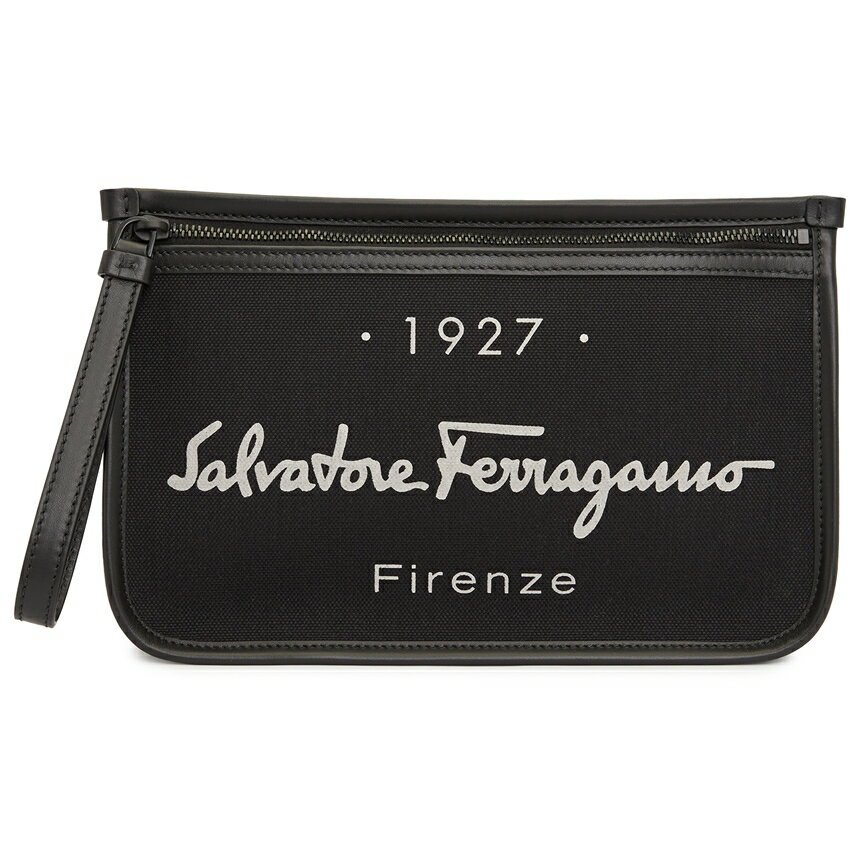 【3%オフクーポン配布中】【着後レビューで1000円OFFクーポン特典】 FERRAGAMO フェラガモ メンズ クラッチポーチ 24 0971 NERO 0757845