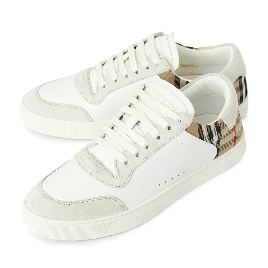 BURBERRY バーバリー 2026SS バーバリー スニーカー 商品説明 2026SS バーバリー スニーカー ブランド BURBERRY バーバリー 品番 STEVIE 8069089 素材 表地 - 牛革,スウェード,コットン, 裏地 - ポリエステル,ポリウレ,スウェード,羊革 カラ― ホワイト サイズ サイズ JPサイズ(CM) 40 26 40.5 26~26.5 41 26.5 41.5 26.5~27 42 27 42.5 27.5 43 28 43.5 28~28.5 ヒール 2.5CM 重さ/ケース入り 862g/1465g(40 Size) 生産国 イタリア 付属品 ハードケース, ダストバッグ, タグ, 商品 備考 ● 提供される実測サイズは、測定方法によっては若干異なる場合がございますので、予めご了承下さい。 ● 革製品の場合、ソフトでナチュラルな革で表面が違ったり、微細なシワやスクラッチがあることがありますが、不良品ではありませんので、ご了承ください。 ●メッキ処理された製品の場合、製品の特性上、使用及び摩擦によりメッキがはがれることがあり、メッキの変色、摩耗の毀損などは修理できない場合がありますので、ご了承ください。 ●当店でご購入された商品は、原則として、「個人輸入」としての取り扱いになり、全て韓国の釜山からお客様のもとへ直送されます。 ●個人輸入される商品は、全てご注文者自身の「個人使用・個人消費（日本に居住する者に寄贈される物で、当該寄贈を受ける者の個人的な使用に供される場合を含みます。）」が前提となります。第三者への譲渡・転売が法令で禁止されるもの（医薬品、医薬部外品、化粧品等を含みますが、これに限られません。）もございますのでご注意下さい。 ●通関時に関税・輸入消費税が課税される可能性があります。課税額はご注文時には確定しておらず、通関時に確定しますので、商品の受け取り時に着払いでお支払いください。詳細は こちらご確認下さい。 ●色がある場合、モニターの発色の具合によって実際のものと色が異なる場合がある 注意事項本製品のバーバリー特有のチェック柄は製品によって異なることがあります。ランダムで発送されるので、ご了承の上、ご購入ください。
