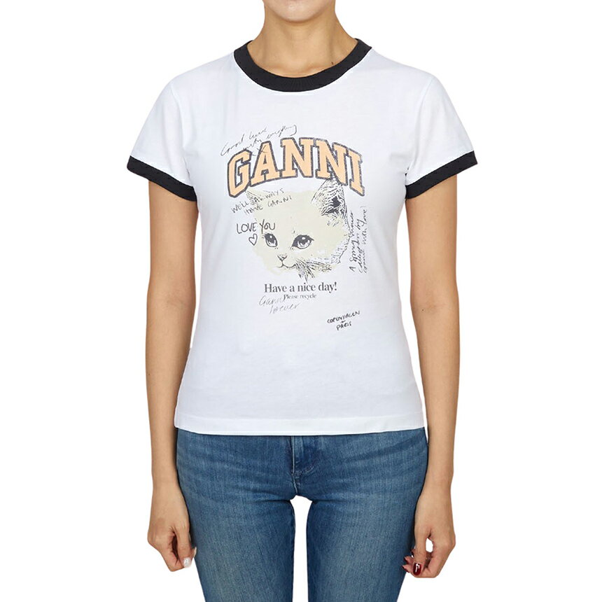 【3%オフクーポン配布中】 GANNI ガニー レディース 半袖Tシャツ T4336 151