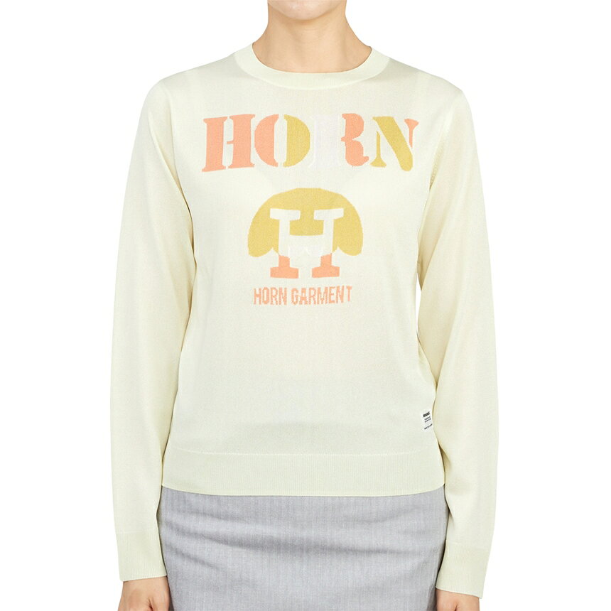 乐天商城 - 【3%オフクーポン配布中】【着後レビューで1000円OFFクーポン特典】 HORN GARMENT ホーンガーメント レディース ゴルフニット HCW 2A AB02 YELLOW
