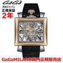 【国内正規品】GaGa MILANO ガガミラノ メカニカル 手巻 腕時計 ウォッチ メンズ レディース ナポレオーネ NAPOLEONE 44mm スケルトン文字盤 ブラック 黒 9001.NS.01