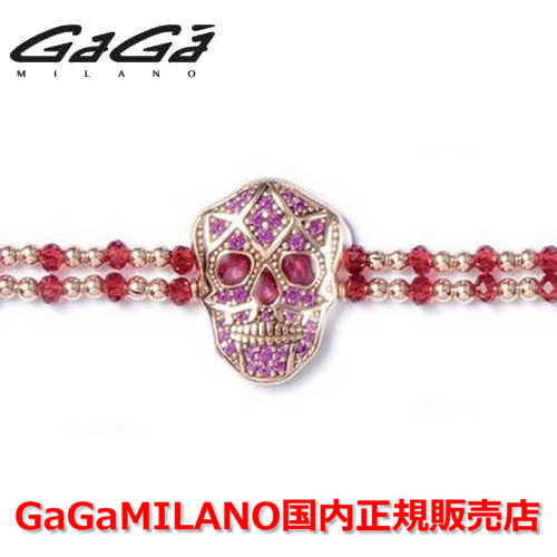 ガガミラノ ブレスレット メンズ 【国内正規品】GaGa MILANO ガガミラノ Men's Ladies/メンズ レディース It Bracelet/ItブレスレットITB SKULL/スカル PG/RED