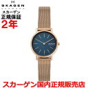 スカーゲン ビジネス腕時計 レディース 【国内正規品】SKAGEN スカーゲン 腕時計 ウォッチ 女性用 レディース SIGNATUR シグネチャー ブルー文字盤 青 ステンレススチールブレスレット SKW2837