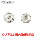 ウノアエレ UNOAERRE K18ホワイトゴールド ダイヤモンドカットデザインイヤリング イタリー製 28826 【国内正規品】