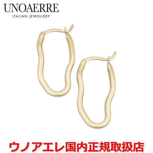 楽天Jewelry＆Watch　LuxeKウノアエレ UNOAERRE K18イエローゴールド デザインフープピアス イタリー製 29241 【国内正規品】