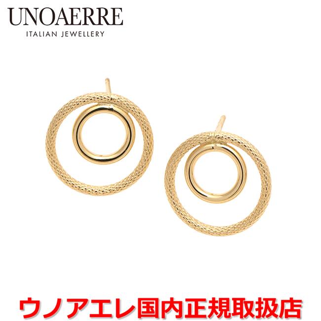 楽天Jewelry＆Watch　LuxeKウノアエレ UNOAERRE K18イエローゴールド デザインピアス イタリー製 30517 【国内正規品】