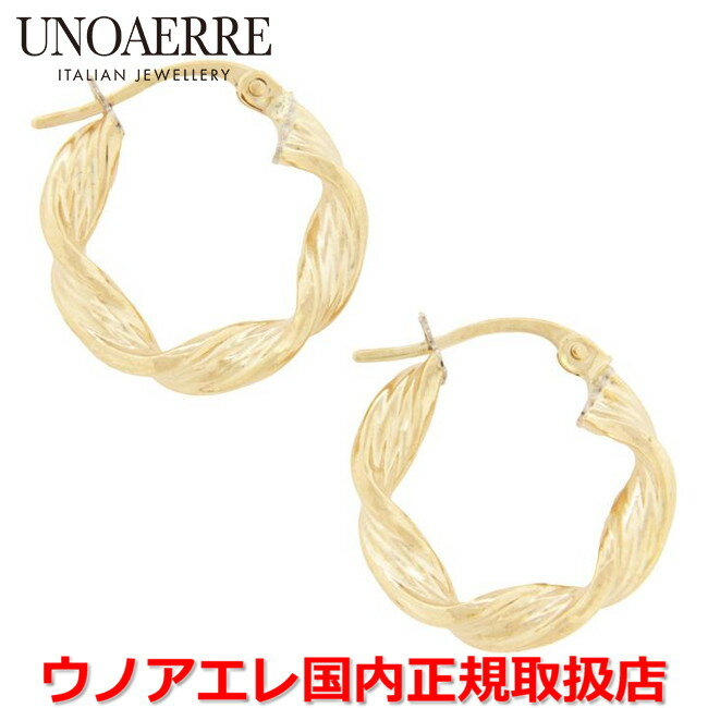 楽天Jewelry＆Watch　LuxeK【ブラックフライデー期間中店内ポイント最大20倍】ウノアエレ UNOAERRE K18イエローゴールド フープピアス イタリー製 7939 【国内正規品】