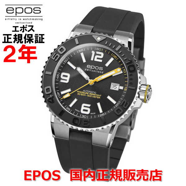 エポス 腕時計（メンズ） 国内正規品 EPOS エポス メンズ 腕時計 自動巻 Sportive Diver スポーティブ ダイバー 3441ABKR