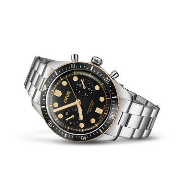 【国内正規品】 ORIS オリス ダイバーズ65クロノグラフ 43mm Divers Sixty Five Chrono メンズ 腕時計 ウォッチ 自動巻き ダイバーズ ステンレススティールブレスレット ブラック文字盤 黒 01 771 7744 4354-07 8 21 18