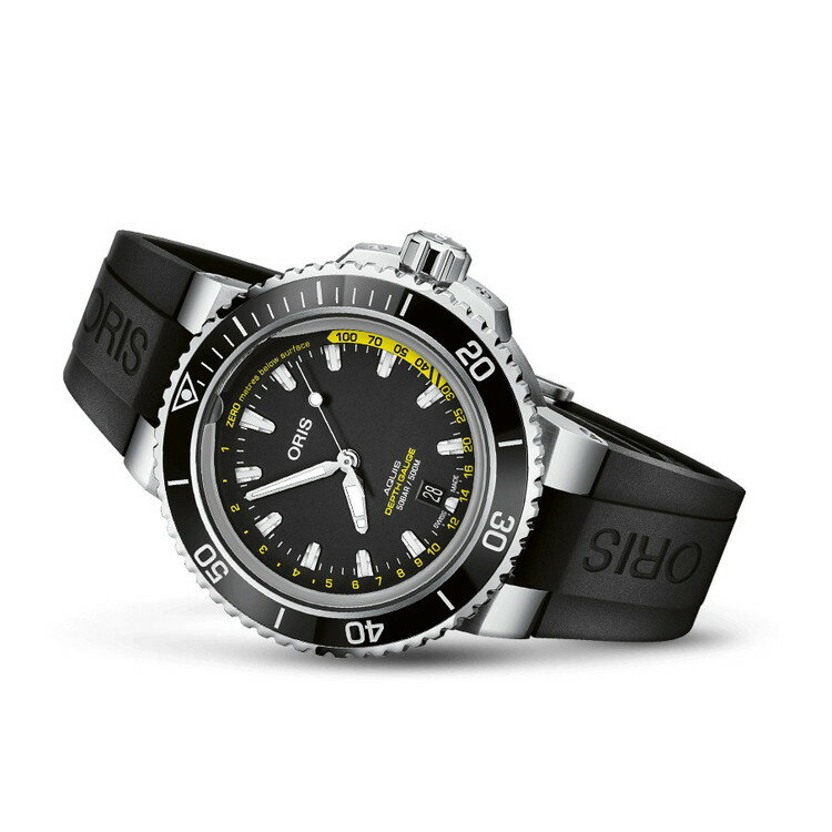 【国内正規品】 ORIS オリス アクイス デプスゲージ 45.8mm AQUIS DEPTH GAUGE メンズ 腕時計 ウォッチ 自動巻き ダイバーズ ラバーベルト ブラック文字盤 黒 01 733 7755 4154-Set RS