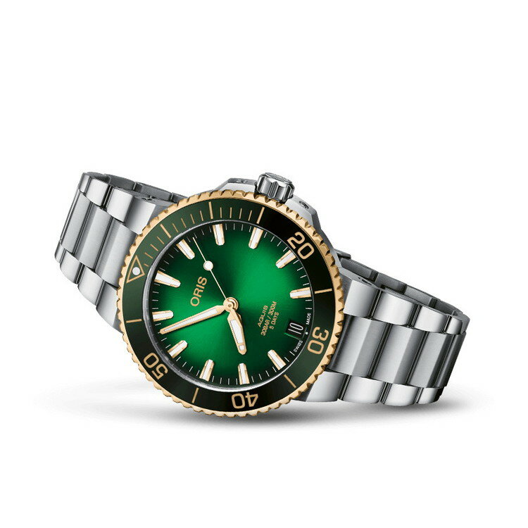 【国内正規品】 ORIS オリス アクイスデイト キャリバー400 41.5mm AQUIS DATE 18Kベゼル メンズ 腕時計 ウォッチ 自動巻き ダイバーズ ステンレススティールブレスレット グリーン文字盤 緑 01 400 7769 6357-07 8 22 09PEB