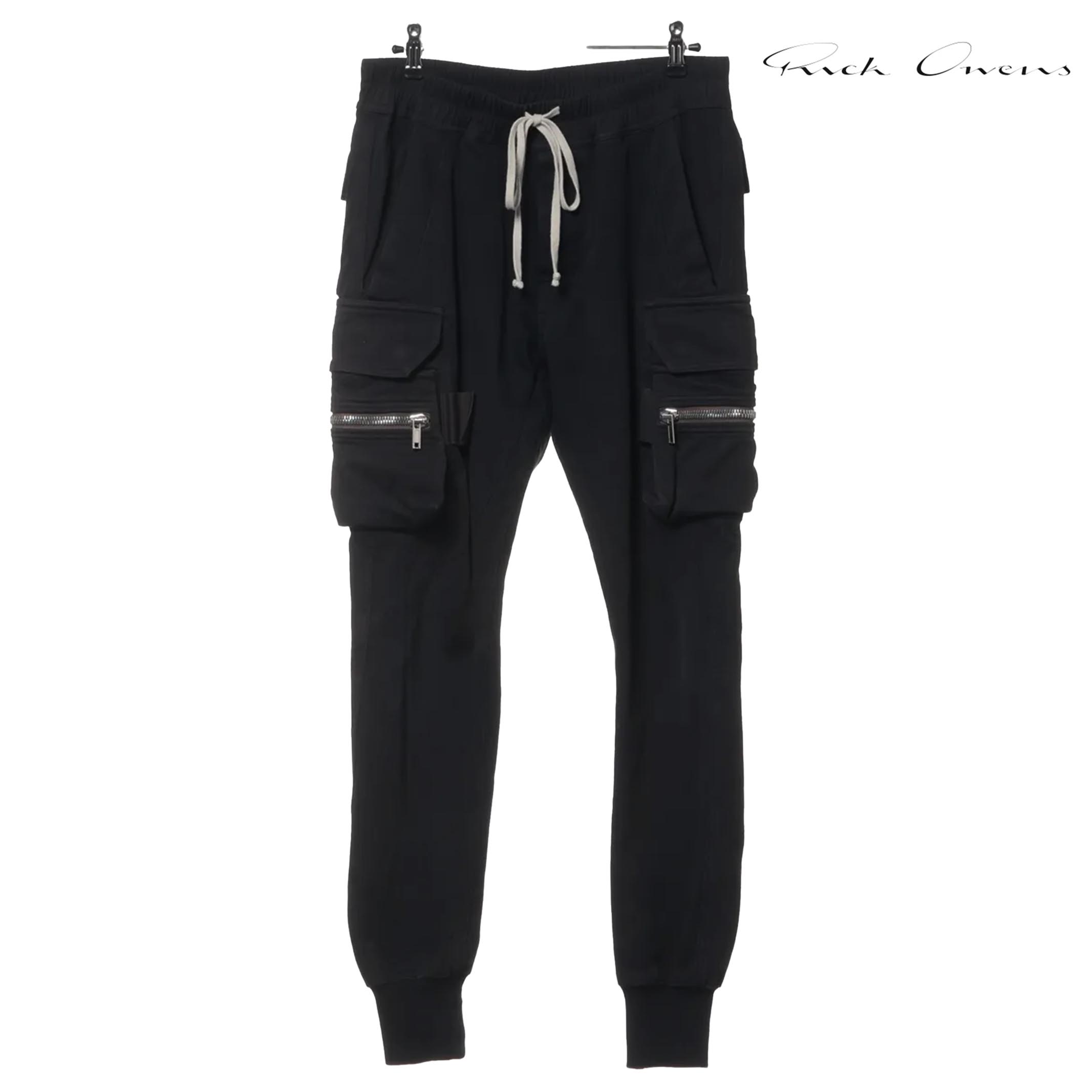 Rick Owens リックオウエンス 21AW コットン カーゴパンツ MASTODON マストドン I48 ブラック RU02A5396-BA MASTODON CARGO PANTS 【中古】