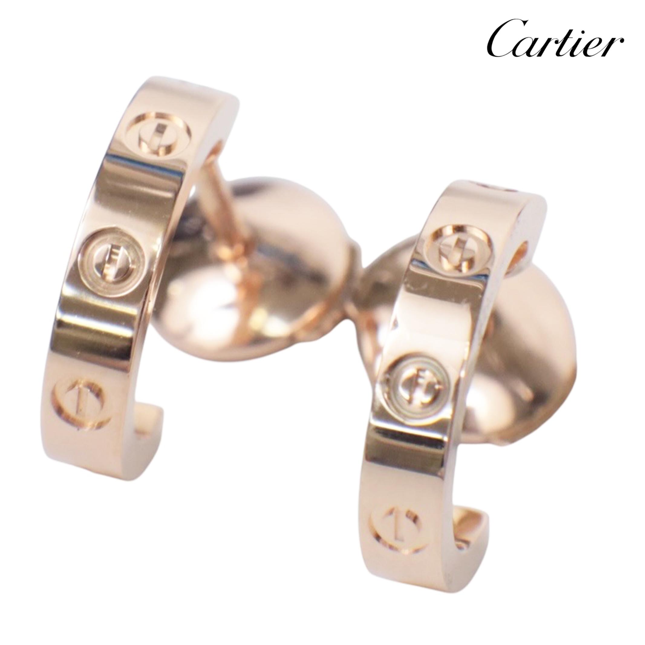 Rakuten - 【返品OK】【ピンクゴールド】カルティエ Cartier ミニラブ ピアス 750(PG) K18 ブランド【中古Aランク】