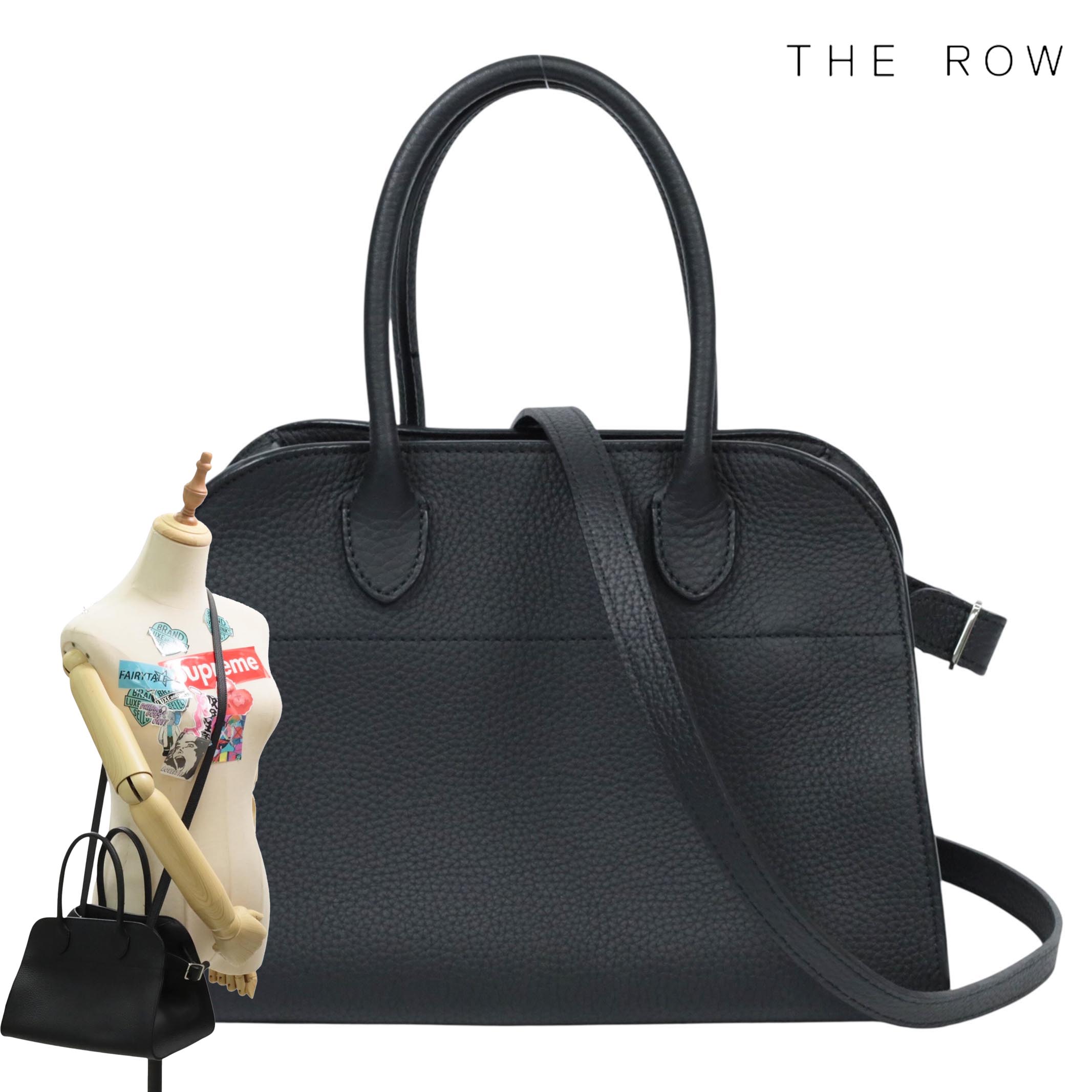 Rakuten - 【返品OK】【新品同様】THEROW ザロウ ソフトマルゴー10 ブラック 黒 2WAY ハンドバッグ ショルダーバッグ Soft Margaux【中古Sランク】