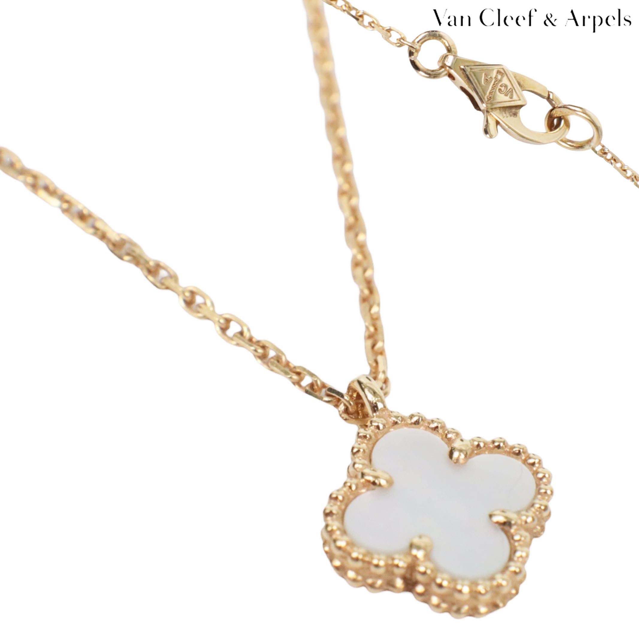 Van Cleef&Arpels ヴァンクリーフ&アーペル スウィートアルハンブラ シェル ネックレス 750 YG Au750 K18 ネックレス ゴールド イエローゴールド ヴァンクリ　VCA