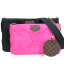 【返品OK】【中古Sランク】LOUIS VUITTON ルイヴィトン LVピロー マキシミュルティ ポシェットアクセソワール M58980 ブラック ピンク ショルダーバッグ(4)