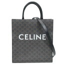 CELINE セリーヌトリオンフ ミディアム バーティカルカバ PVC×レザー 2WAYハンドバッグ ブラック A4【中古Aランク】